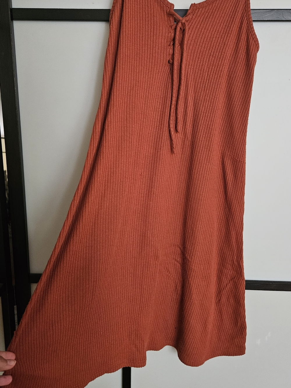 Forever 21 Rust Ribbed A-Line Tie-Waist Skirt